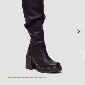 Dr. Martens Black Combat Boots - Kacey Virginia Leather Tall Heeled Boots